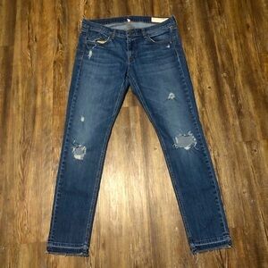 Rag & Bone Jeans Women's 30 Dre Distressed Slim Fit Mid Rise in Canyon Wash